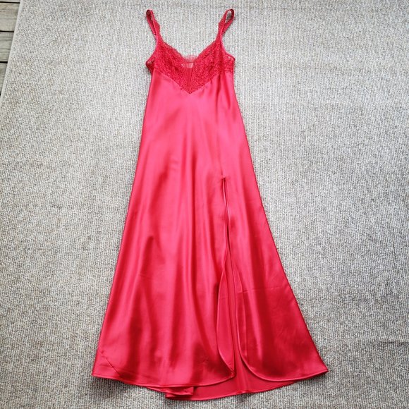 Victoria's Secret Gold Label Satin Nightgown Red Medium - Picture 3 of 12